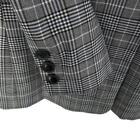 ANINE BING Plaid Madeline Double Breasted Blazer Jacket Blue Black Size S P - Picture 5 of 10